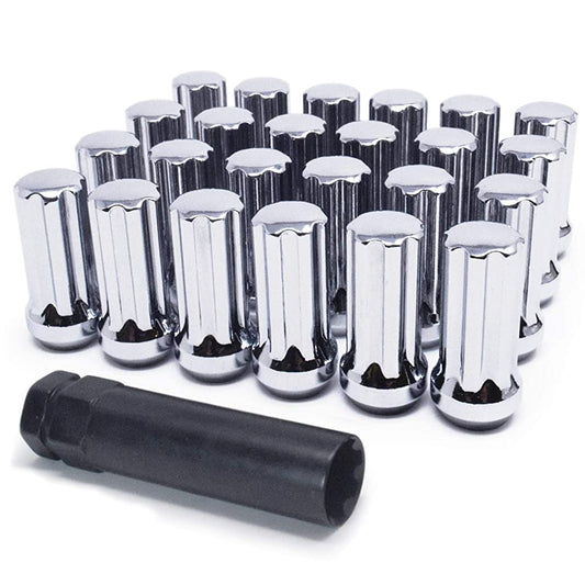 32 ÉCROUS DE VERROUILLAGE SPLINE CHROMÉS CHEVY 2500 3500 | 14x1,5 + 2 CLÉS