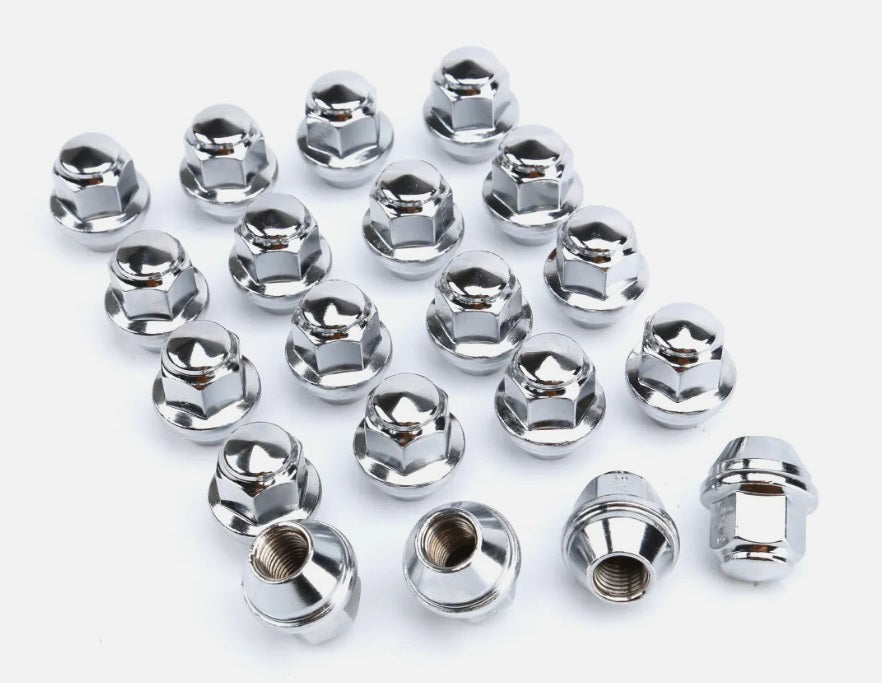 FORD OEM Lug Nuts 12x1.5 Chrome Factory Replacement Lugs fits 6 Lug Ford Ranger, Bronco OE Wheels