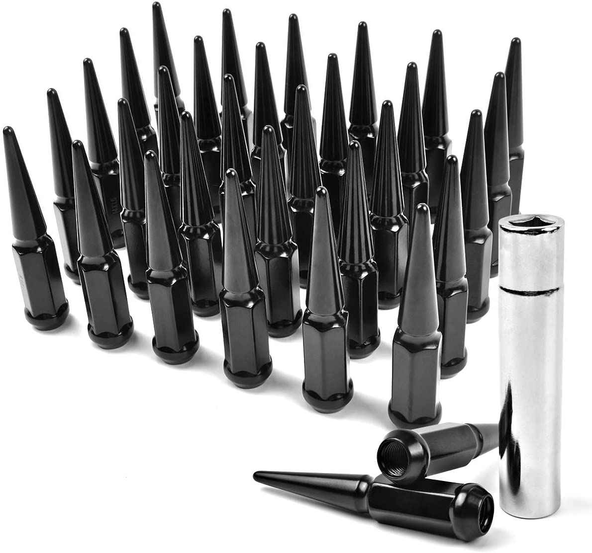 Écrous de roue à gland bombé Bullet 1/2-20 chromés hexagonaux 3/4"