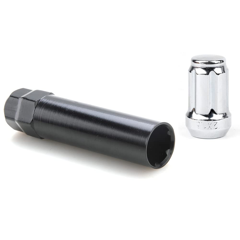 500 X écrous de roue de réglage cannelé | 1/2 pouce | Chrome hautement poli | 1/2" | Écrous américains