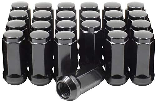 32 écrous de roue bombés noirs 1/2"-20 | Convient aux 8 roues de rechange pour camion Ford Ford, jantes 8 x 6,5 et jantes.