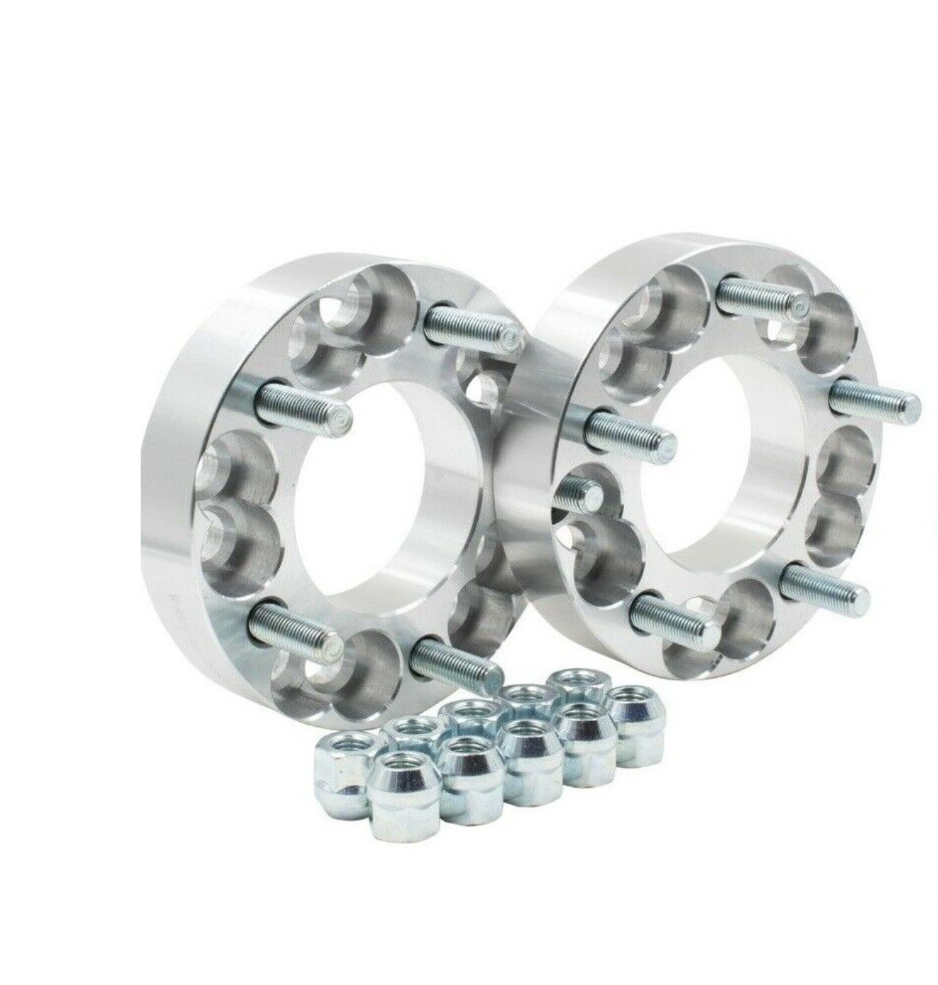 5X114.3 OR 5X120 TO 5X150 WHEEL ADAPTERS 1.25 INCH THICK 14X1.5 STUDS BILLET WHEEL SPACERS