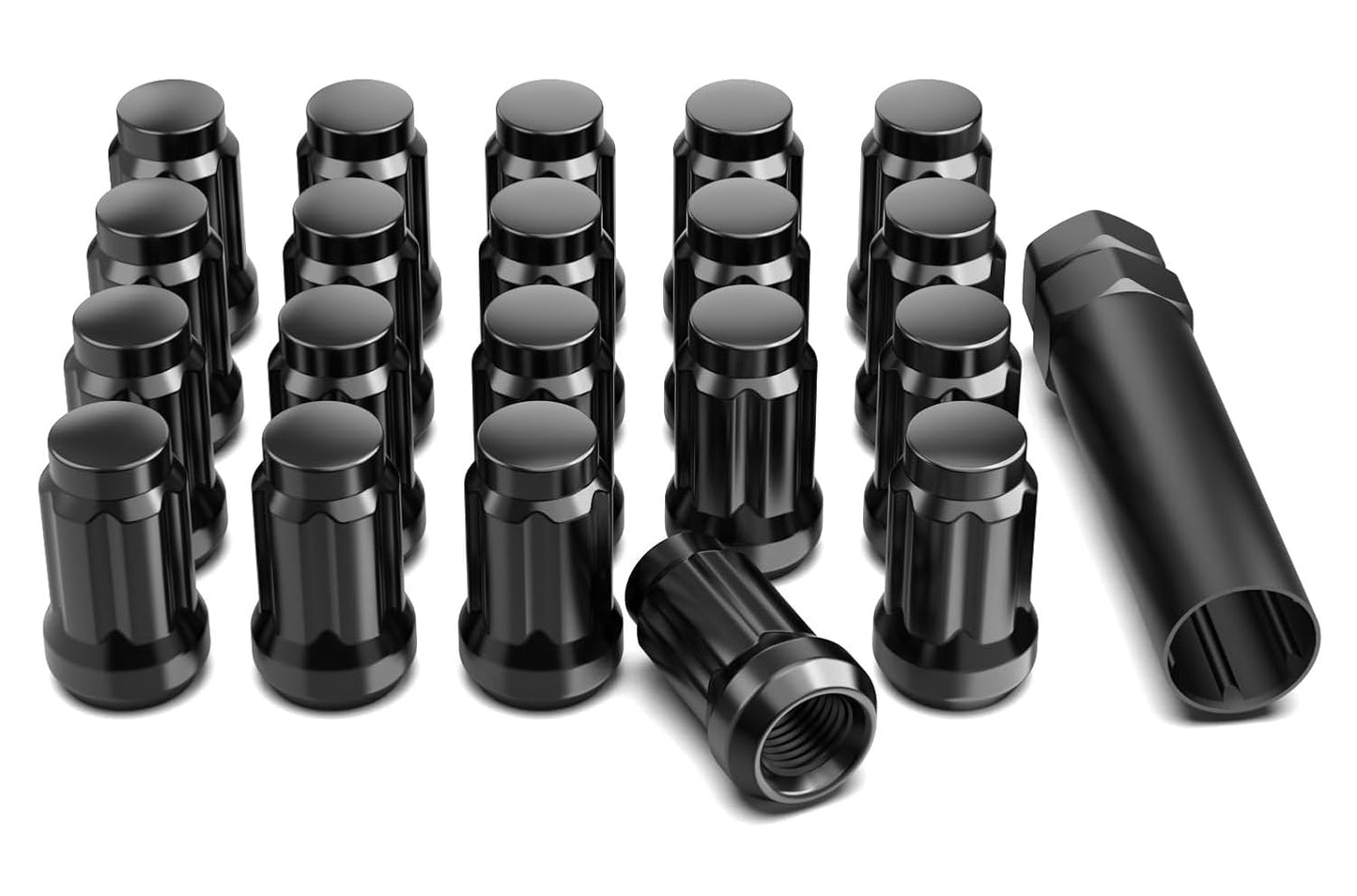 20 Black Spline Racing Lug Nuts 12x1.25 Fits All BRZ FRS STI TOYOTA 86 WRX 5x114.3 Wheels
