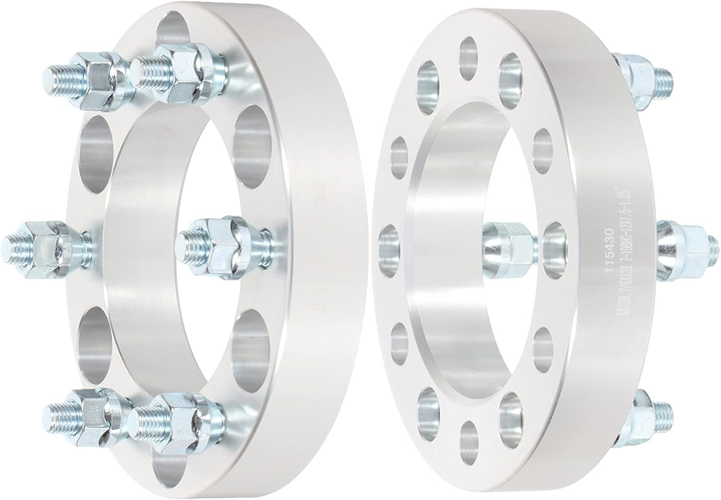 2 espaciadores de ruedas Toyota 6x5,5 o 6x139,7 | ¡Disponible de 1 a 3 pulgadas de espesor! Los pernos de 12 x 1,5 se adaptan a todas las camionetas Toyota de 6 lengüetas.
