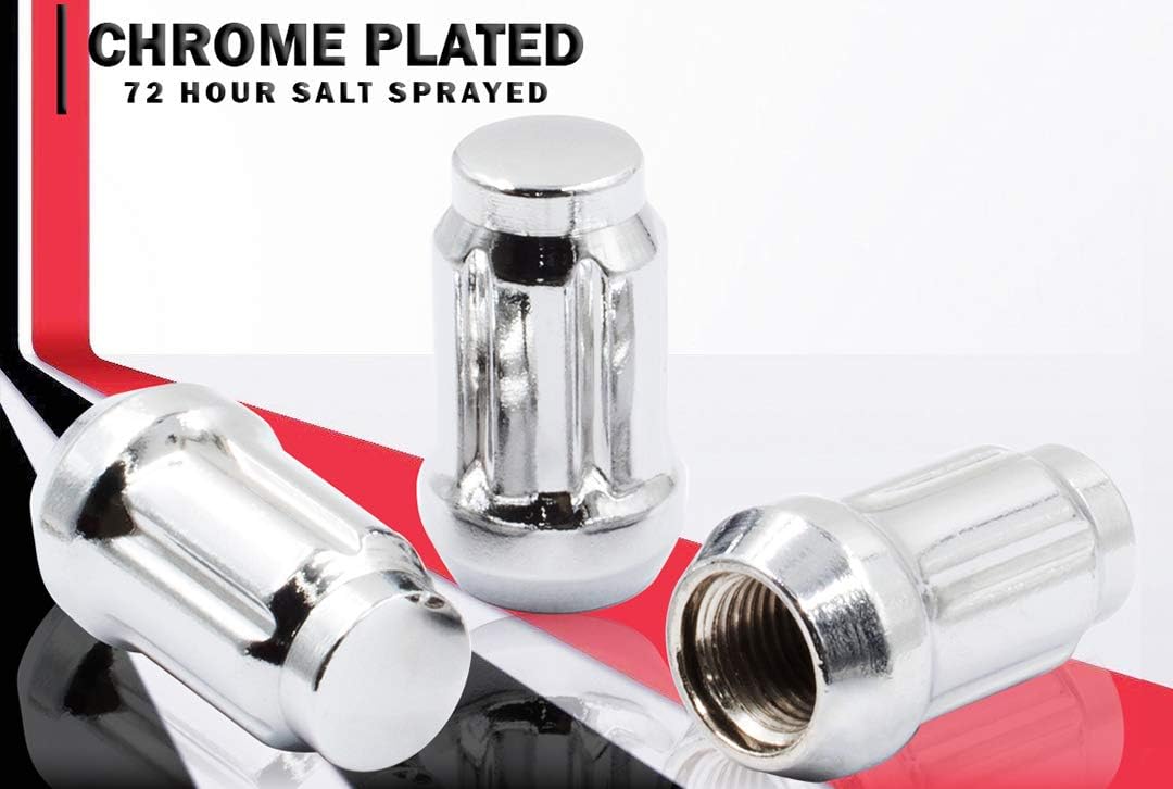500 X écrous de roue de réglage cannelé | 1/2 pouce | Chrome hautement poli | 1/2" | Écrous américains
