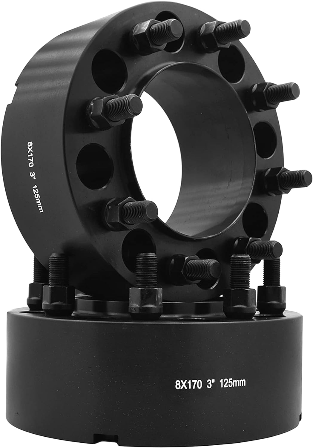 (2) Espaciadores adaptadores de rueda centrados en cubos de 8x170 para camionetas Ford F-250 F-350 Superduty Excursion, pernos de 14x1.5 o 14x2.0 disponibles de 2 pulgadas, 2.5 pulgadas, 3 pulgadas y 8 lengüetas