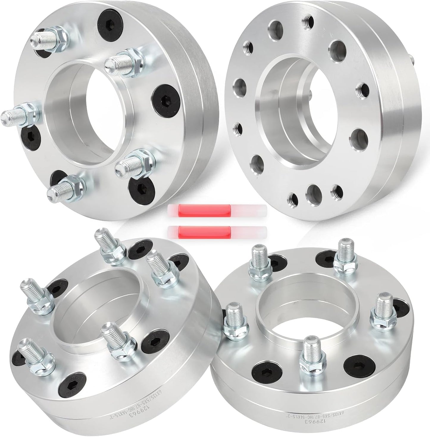 Espaciadores de adaptador de rueda centrados en buje de 6x5,5 a 5x150 | 14 x 1,5 hilos de 2 pulgadas de grosor | Utilice ruedas Tundra de 5 lengüetas en camionetas Chevy/GMC/Toyota de 6 lengüetas de 6 x 139,7 a 5 x 150