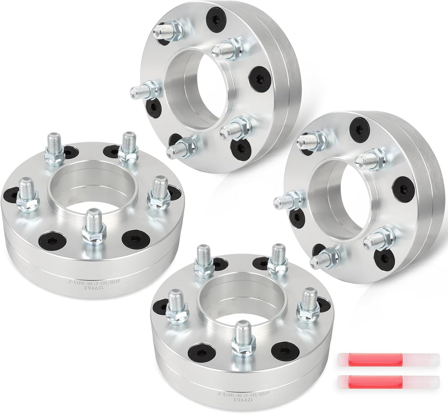 Espaciadores de adaptador de rueda centrados en buje de 6x5,5 a 5x150 | 14 x 1,5 hilos de 2 pulgadas de grosor | Utilice ruedas Tundra de 5 lengüetas en camionetas Chevy/GMC/Toyota de 6 lengüetas de 6 x 139,7 a 5 x 150