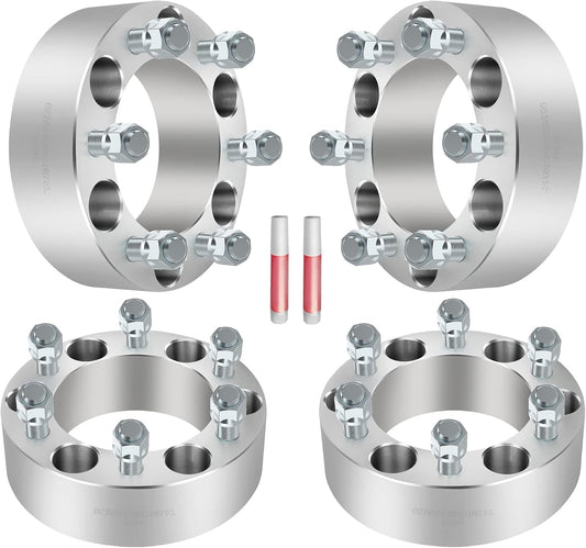 6x5.5 Toyota Wheel Spacers 6x139.7 1 to 3 Inch Thickness In Stock! 12x1.5 Studs Fits 6 Lug Toyota Trucks & SUVs