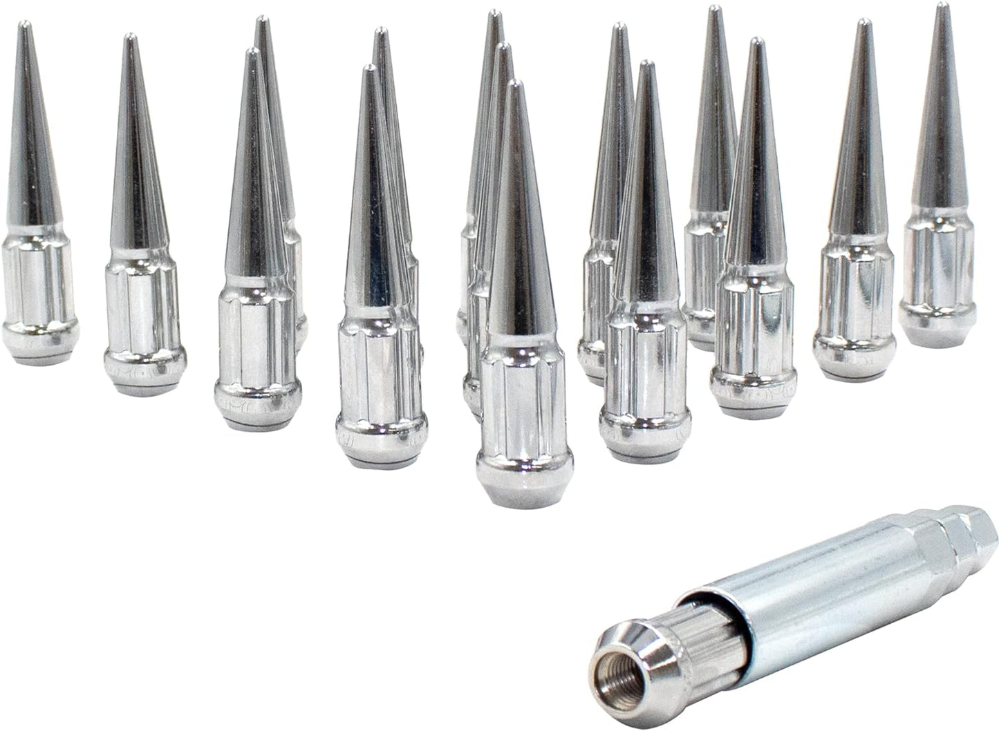 20 ÉCROUS DE CROUPE À SPLINE SPLINE EN ACIER INFINITI + CLÉ | 12X1.25 POUR ROUES INFINITI | TRUST USA 4,5 POUCES DE HAUT ANTIVOL 5X114,3