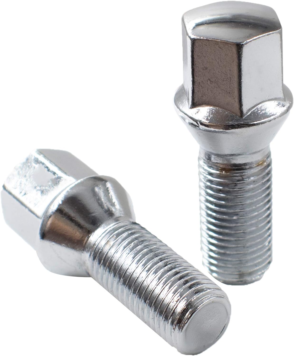 Short Head Lug Bolts 17mm Hex Conical Stud Bolt Chrome 12x1.5, 14x1.5, and 14x1.25 Options Required for 1.25" inch or thinner wheel spacer installation