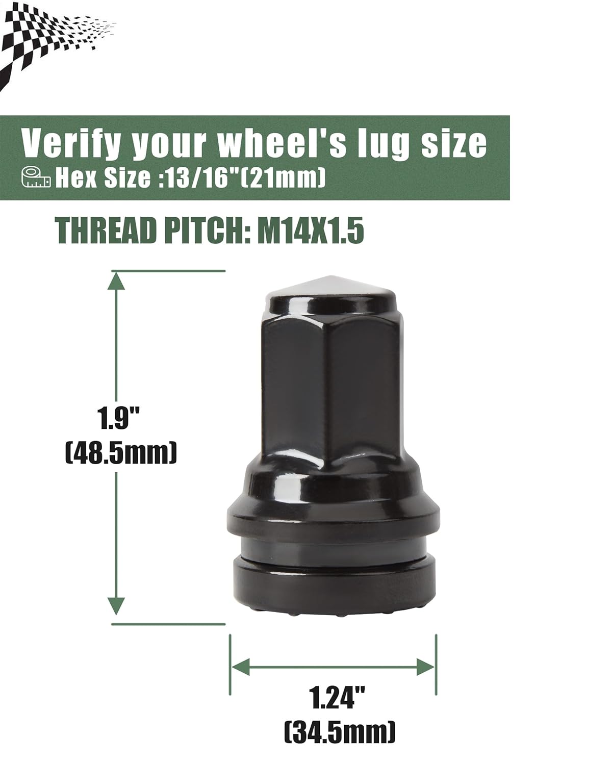 32 tuercas negras para Ford F250 F350 Super Duty 2017-2022 reemplaza HCPZ-1012-B