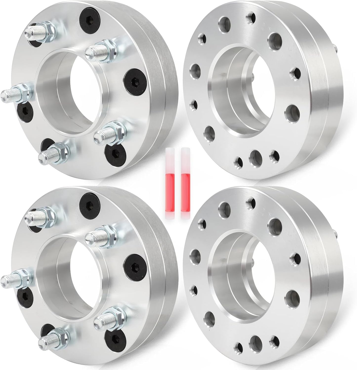 Espaciadores de adaptador de rueda centrados en buje de 6x5,5 a 5x150 | 14 x 1,5 hilos de 2 pulgadas de grosor | Utilice ruedas Tundra de 5 lengüetas en camionetas Chevy/GMC/Toyota de 6 lengüetas de 6 x 139,7 a 5 x 150