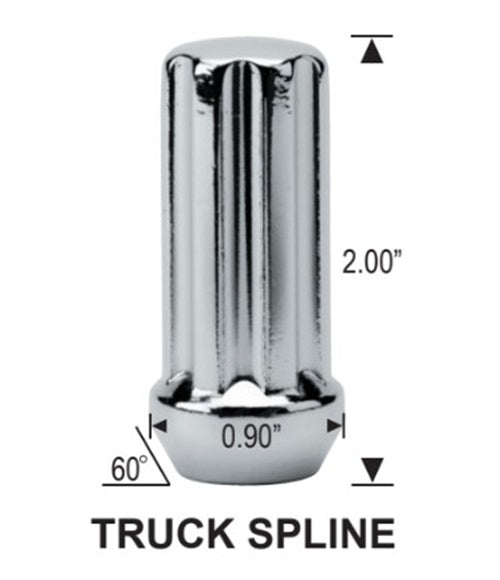 32 tuercas cromadas estriadas de rosca 14 x 2,0 | Orejas de bloqueo antirrobo Ford F-250 F-350 Superduty Excursion
