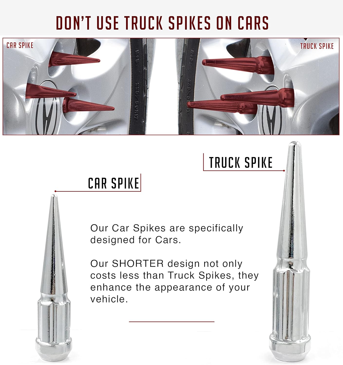 20 ÉCROUS DE CROUPE À SPLINE SPLINE EN ACIER INFINITI + CLÉ | 12X1.25 POUR ROUES INFINITI | TRUST USA 4,5 POUCES DE HAUT ANTIVOL 5X114,3