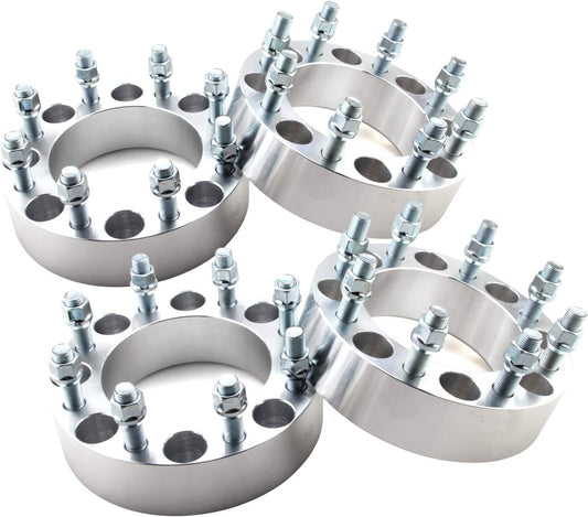 8X6.5 To 8X180 Wheel Adapters Spacers | 2 Inch Thick 14X1.5 Studs | 8X165.1 To 8X180 For RAM Chevy GMC 2500 3500 Trucks
