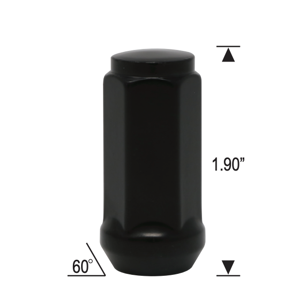20 TUERCAS NEGRAS DE 1/2"-20 DE ALTO | SE ADAPTA A LLANTAS DE RUEDAS DEL MERCADO DE POSTVENTA
