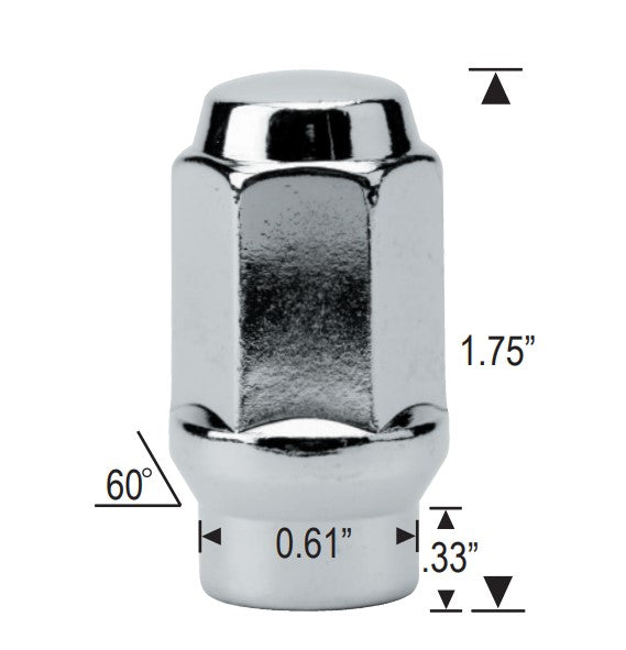 (32) Tuercas cromadas de rosca extendida de 14 x 1,5 de alto, tuercas ET de 1,75 pulgadas de alto