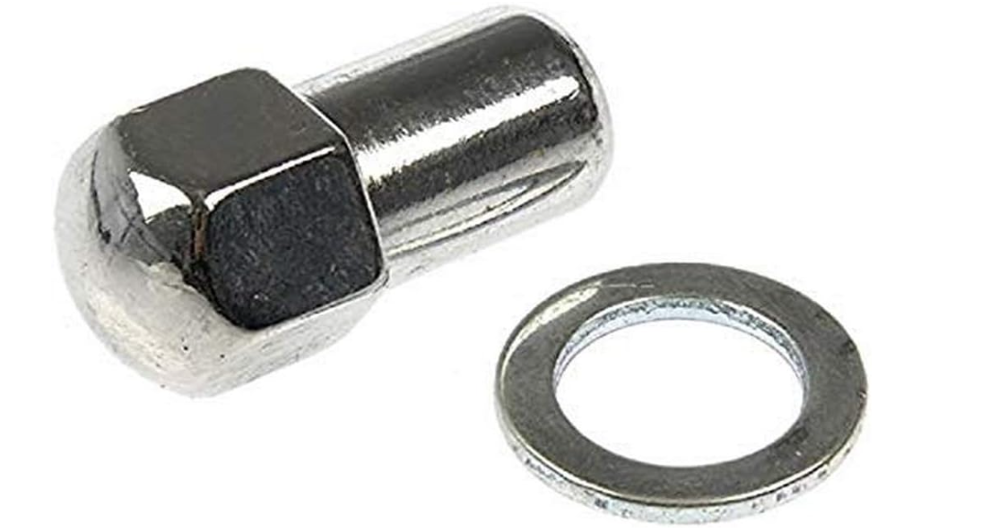 Écrous de roue Duplex Mag 1/2-20 chromés, tige de 1,0", diamètre de 0,75", hexagonale de 7/8" avec rondelles