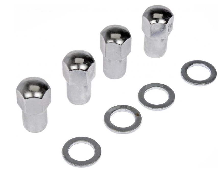 Écrous de roue Duplex Mag 1/2-20 chromés, tige de 1,0", diamètre de 0,75", hexagonale de 7/8" avec rondelles