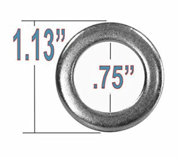 Écrous de roue Duplex Mag 1/2-20 chromés, tige de 1,0", diamètre de 0,75", hexagonale de 7/8" avec rondelles