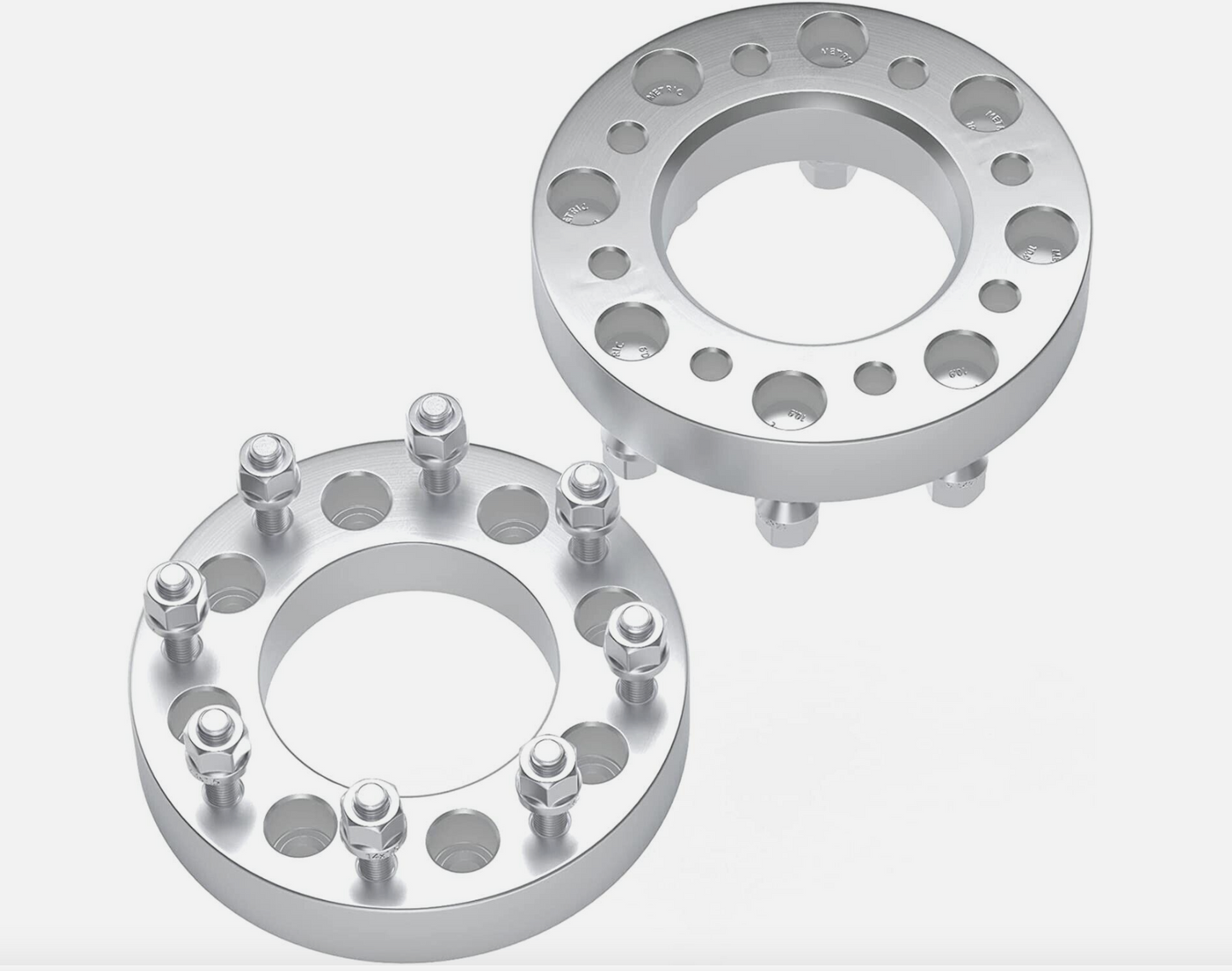 2 adaptadores espaciadores de rueda centrados en cubo de 8 x 6,5 de 2 pulgadas de grosor | pernos 9/16 para Dodge Ford