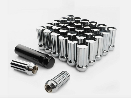 32 ÉCROUS CHROME SPLINE + CLÉ | CHEVY SILVERADO 2500 3500 HD DURAMAX GMC 14X1.5