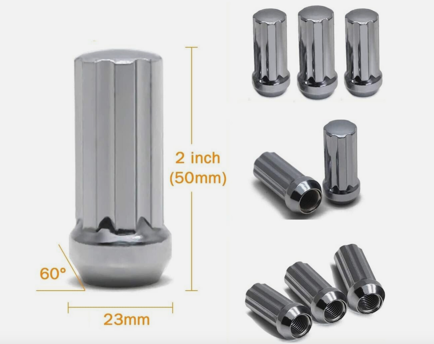 32 ÉCROUS CHROME SPLINE + CLÉ | CHEVY SILVERADO 2500 3500 HD DURAMAX GMC 14X1.5