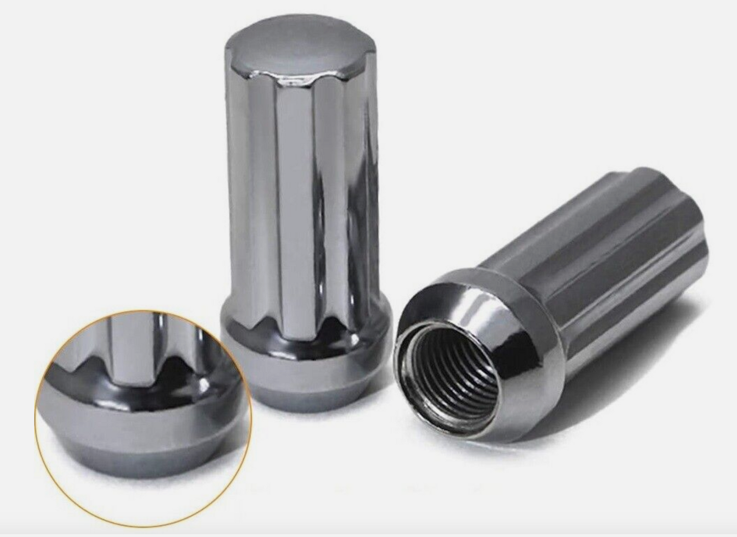 32 ÉCROUS CHROME SPLINE + CLÉ | CHEVY SILVERADO 2500 3500 HD DURAMAX GMC 14X1.5
