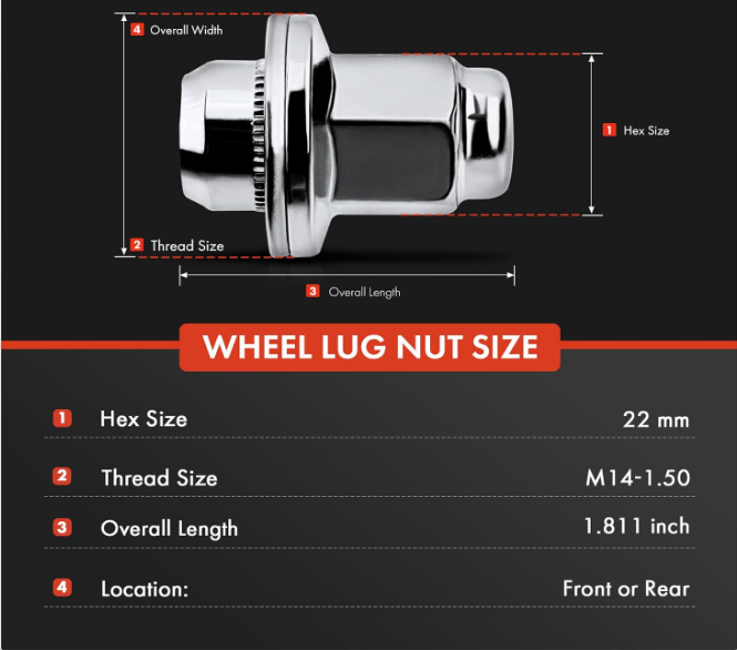 2007-2021 Toyota Tundra OEM Factory Lug Nuts Set 14x1.5 For All OEM Tundra Wheels 5x150 Black or Chrome Lugs for Toyota 611-277
