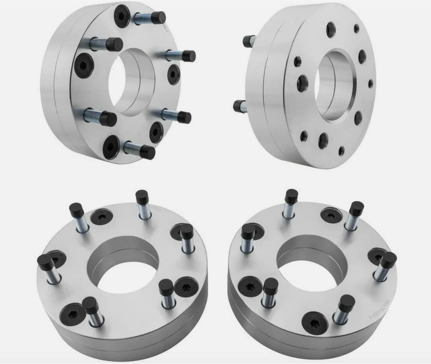 4 WHEEL ADAPTERS 5x4.5 TO 6x5.5 | USE 6 LUG WHEELS ON 5 LUG CAR | 2" INCH THICK | 12x1.5
