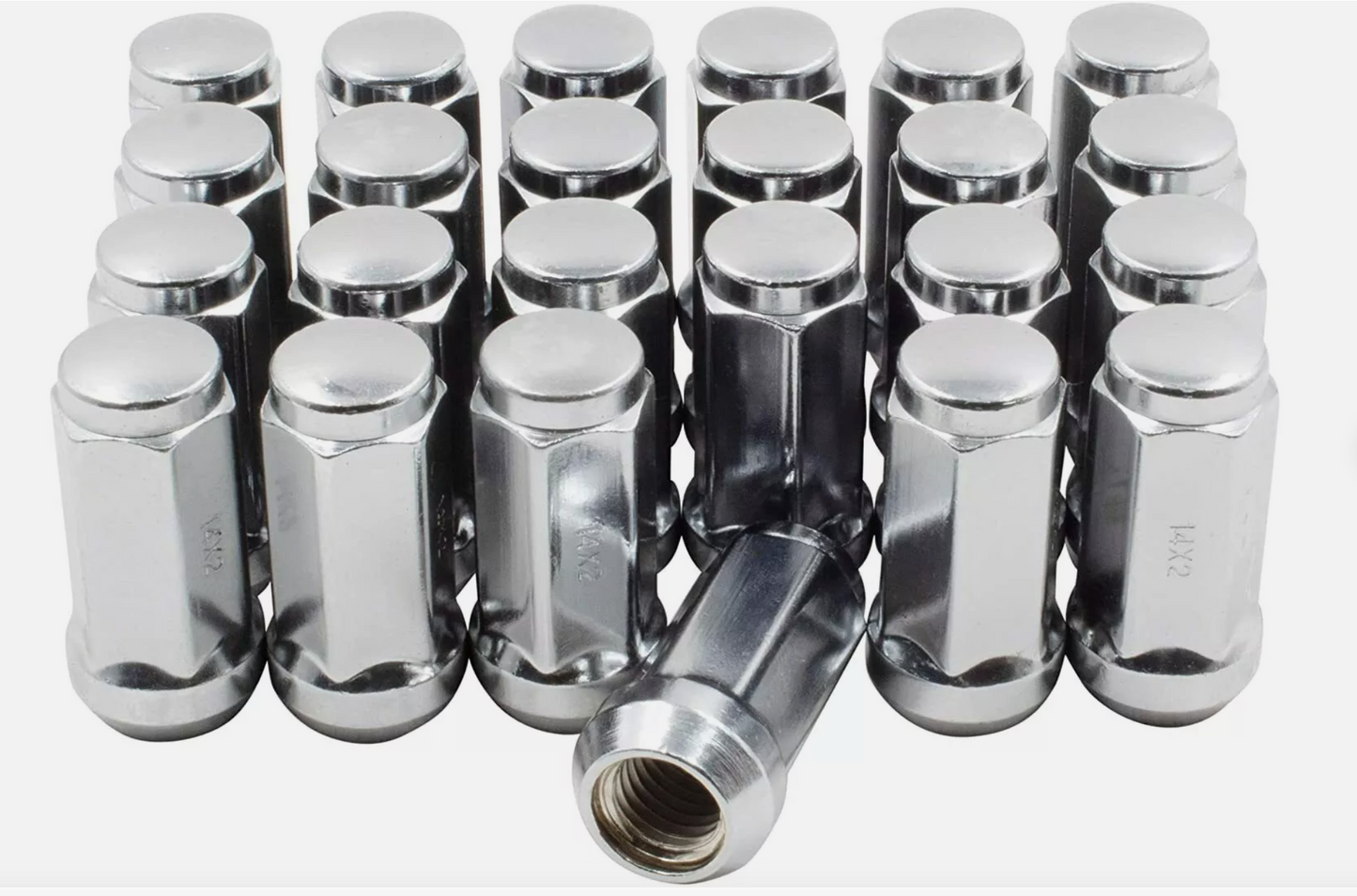 Tuerca de bellota Bulge 14x1,5 negra, parte superior plana hexagonal de 3/4", 1,75" de alto