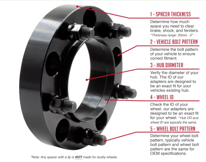 (4) Entretoises de roue hubcentriques 5x150 | Goujons 14x1,5 pour camions Sequoia Tundra TRD SR5