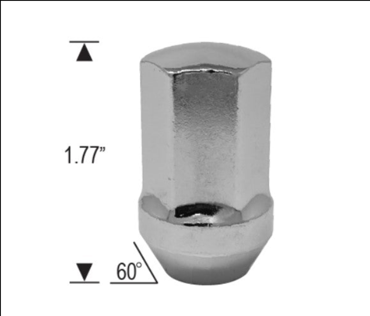 Écrous de roue 1/2-20 chromés de remplacement de style OE pour roues Jeep JL sur JK