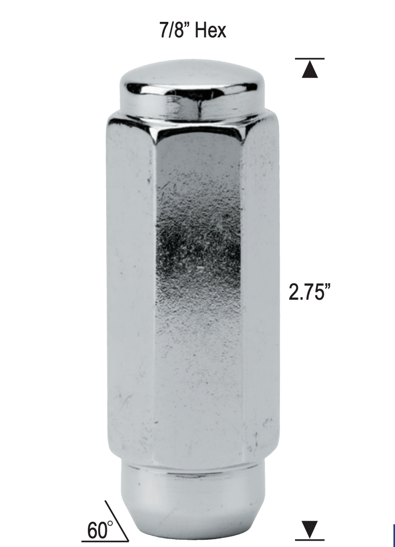 Tuercas Duplex Bellota 9/16-18 Cromadas 7/8" Hex 2.3" Alto