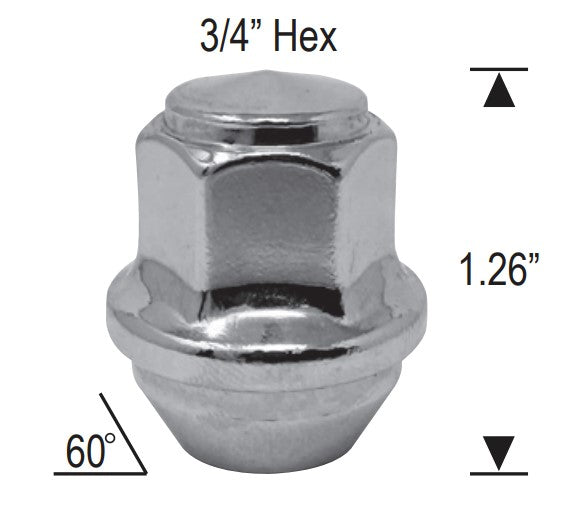 FORD OEM Lug Nuts 12x1.5 Chrome Factory Replacement Lugs fits 6 Lug Ford Ranger, Bronco OE Wheels