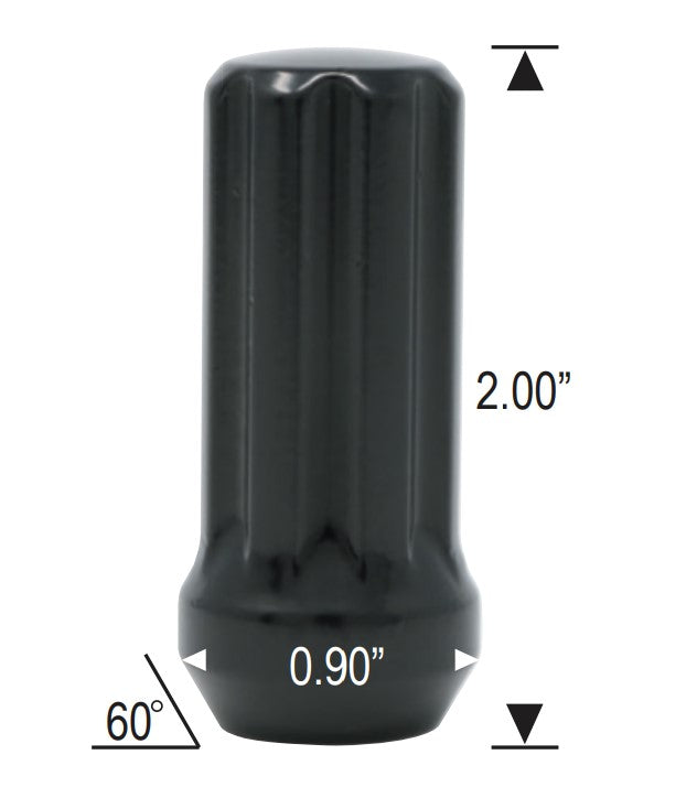 32 TUERCAS ESTRIADAS NEGRAS 14X2.0 | SE ADAPTA A FORD F-250 F-350 SUPERDUTY DE 8 LUGS RUEDAS DEL MERCADO 1999-2002