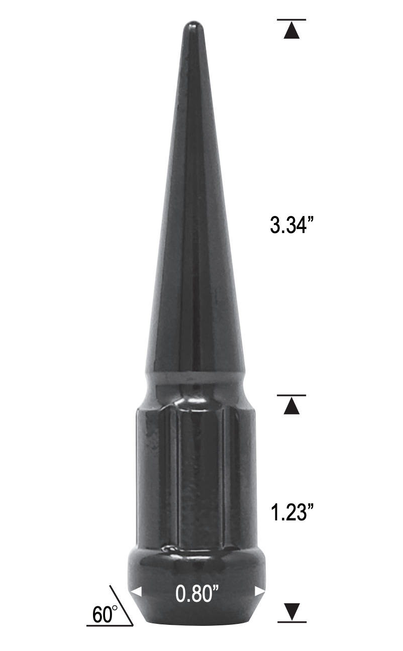 Spline Drive Spike Bulge Tuerca de bellota cromada 7/16-20 3,3" de largo