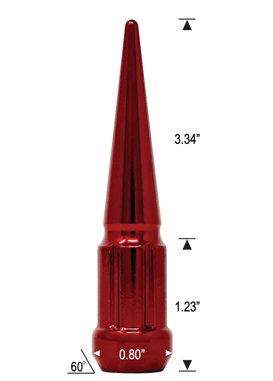 Spline Drive Spike Bulge Tuerca de bellota cromada 7/16-20 3,3" de largo