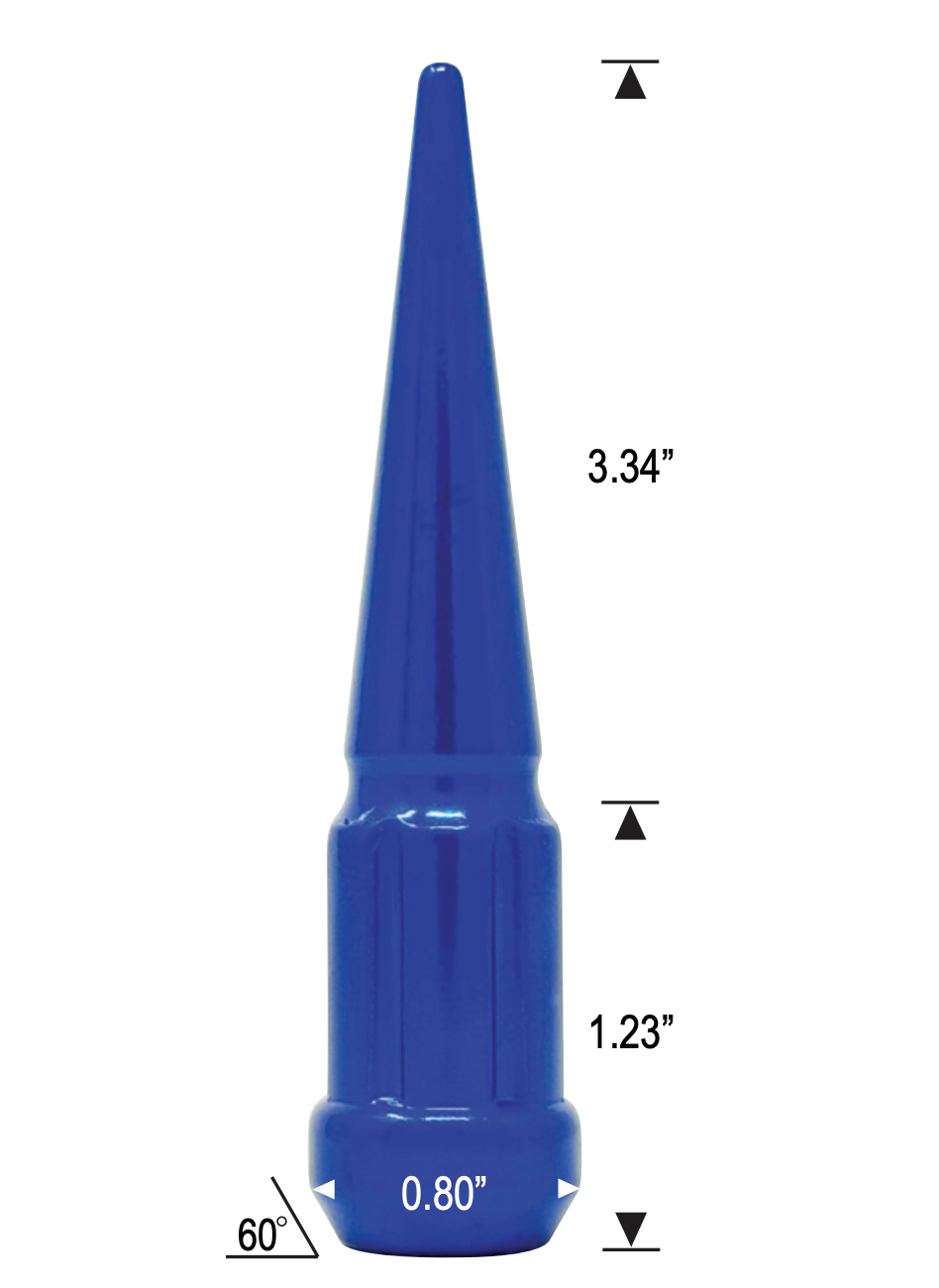 Spline Drive Spike Bulge Tuerca de bellota cromada 7/16-20 3,3" de largo