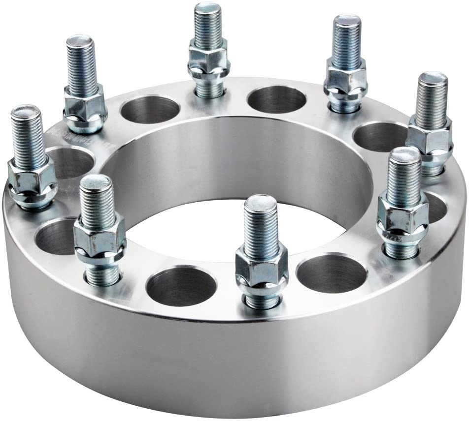 Adaptateurs de roue 8 x 180 à 8 x 6,5, entretoises de 5,1 cm d'épaisseur, goujons 14 x 1,5, 8 x 180 à 8 x 165,1, permettent les jantes de roues Chevy GMC plus anciennes sur les camions Chevy GMC 8 cosses les plus récents.
