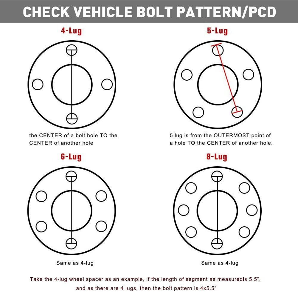 ADAPTADORES DE 4 RUEDAS 4X4.25 A 5X4.5 | UTILICE RUEDAS DE 5 LUG EN UN COCHE DE 4 LUG | 2" PULGADAS DE GROSOR | 12x1.5