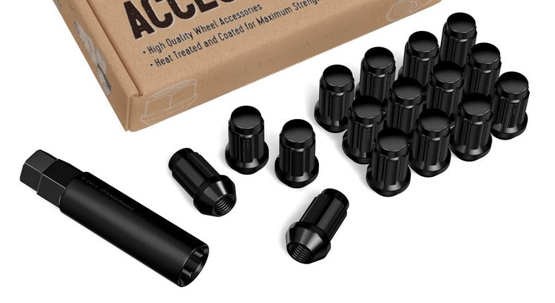 16 tuercas negras Spline Tuner Racing 12x1,5 para todas las ruedas del mercado de accesorios Honda/Acura RSX, Civic, Si, Integra, Prelude