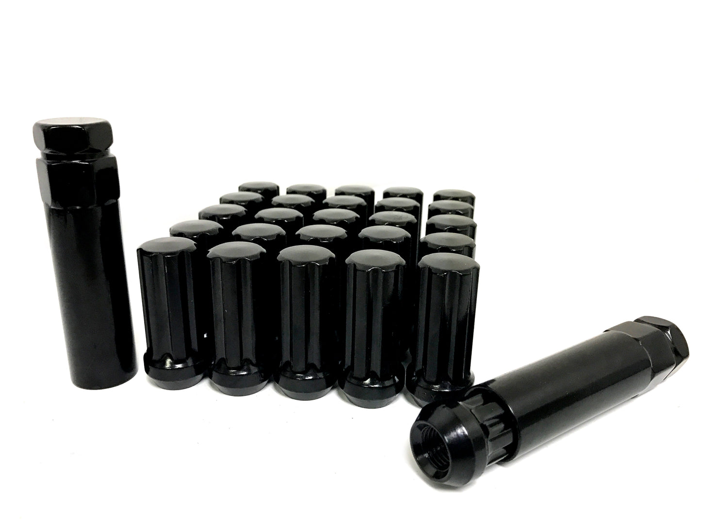 32 TUERCAS ESTRIADAS NEGRAS 9/16-18 | SE ADAPTA A RUEDAS DODGE RAM AFTERMARKET DE 8 LUGS 8X6.5