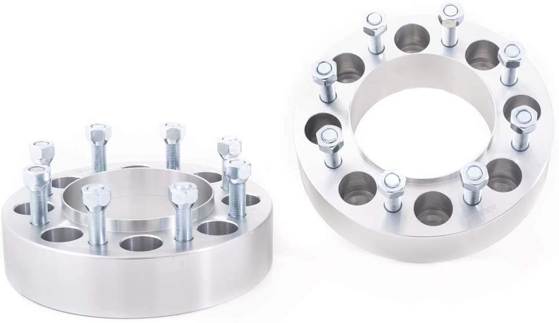 (2) Espaciadores adaptadores de rueda centrados en cubos de 8x170 para camionetas Ford F-250 F-350 Superduty Excursion, pernos de 14x1.5 o 14x2.0 disponibles de 2 pulgadas, 2.5 pulgadas, 3 pulgadas y 8 lengüetas