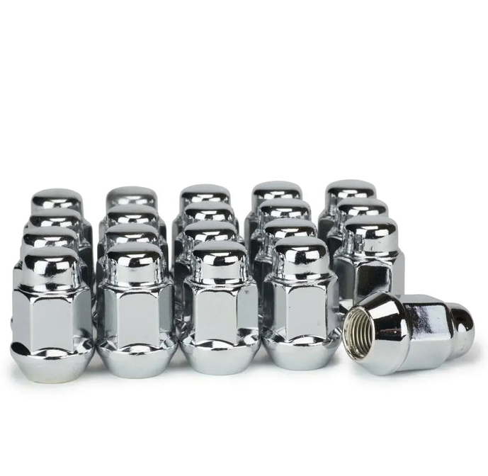 Bulge Acorn Lug Nuts 14x1.5 Chrome 3/4" Hex