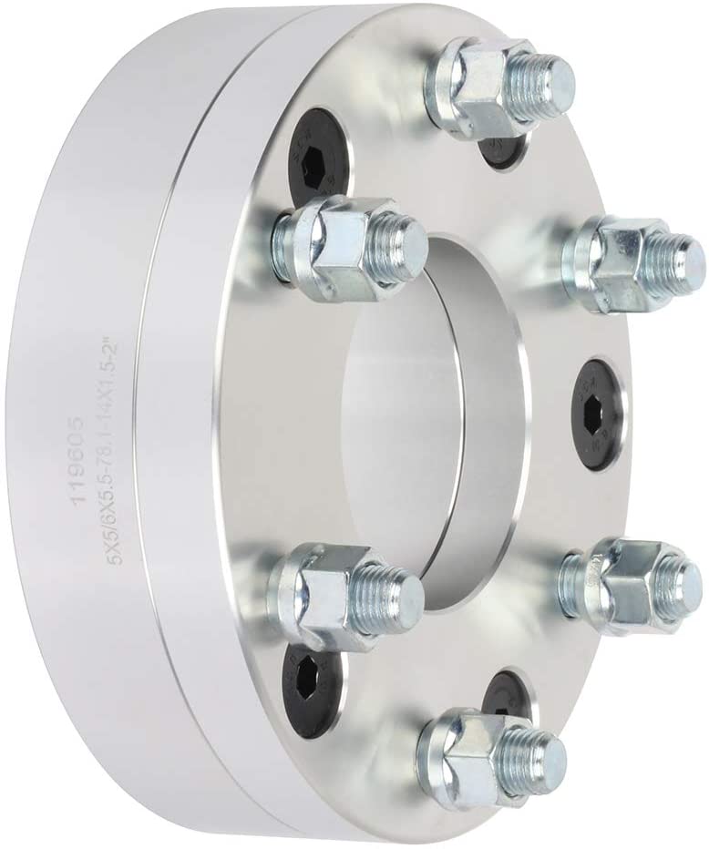 5x5 TO 6x135 WHEEL ADAPTERS USE 6 LUG WHEELS ON 5 LUG HUBS 2" INCH 14x2