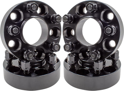 Espaciadores de rueda centrados en buje negro de 5x4,5, pernos de 1/2"-20 para vehículos Jeep y Dodge (5x114,3)
