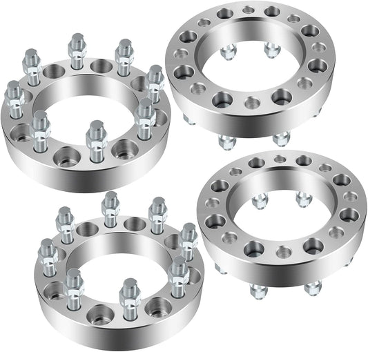 8X170 To 8X6.5 Wheel Adapters 1.5" Inch Or 38MM Converts Ford F-250 F-350 Super Duty Excursion Hubs To Chevy, Dodge Wheels 14x1.5 4pc