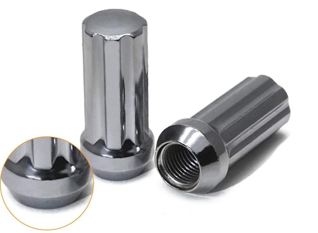 32 tuercas estriadas cromadas 8X6.5 | Hilo 9/16 | Dodge Ram Ford F-250 Chevy 2Llaves